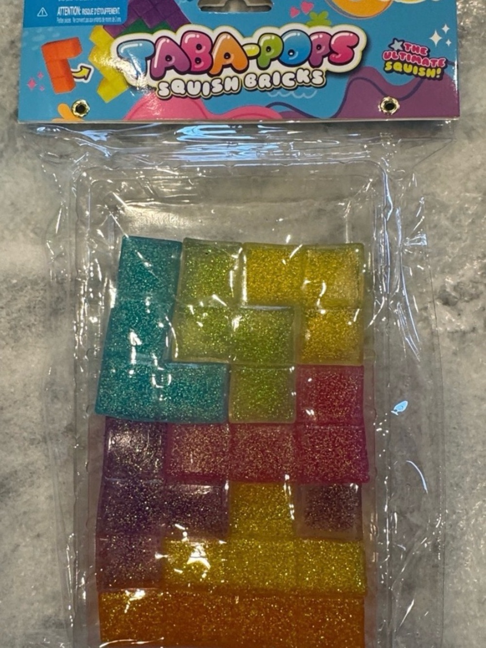 Squish Bricks Kids Sensory Toy - Multicolor Glitter